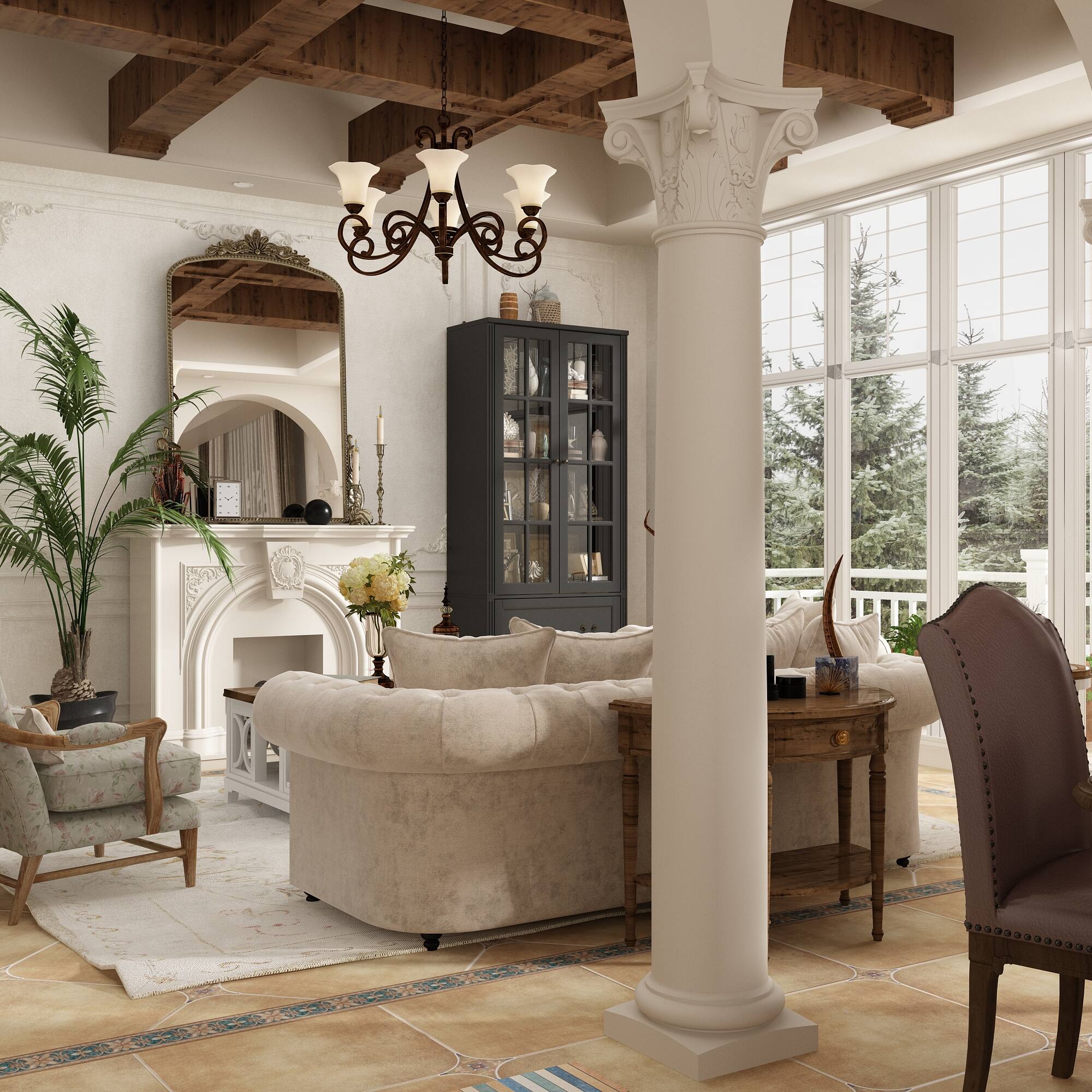 Alt View 8. Famapy - Famapy Nordic - Style Display Cabinet - Glass Doors + Brass Handles, Perfect for Book & Collection Display - Black.