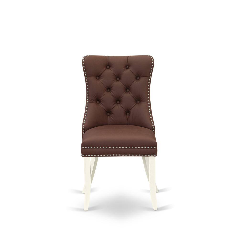 Angle. East West Furniture - Parsons Dining Chairs - White.