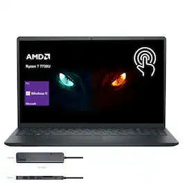 Dell - Inspiron 3000 Series 15.6" Touchscreen Laptop - AMD Ryzen 7 7730U, 64GB RAM - 1TB SSD - Thunderobot 7 in-1 USB-C Hub - Black