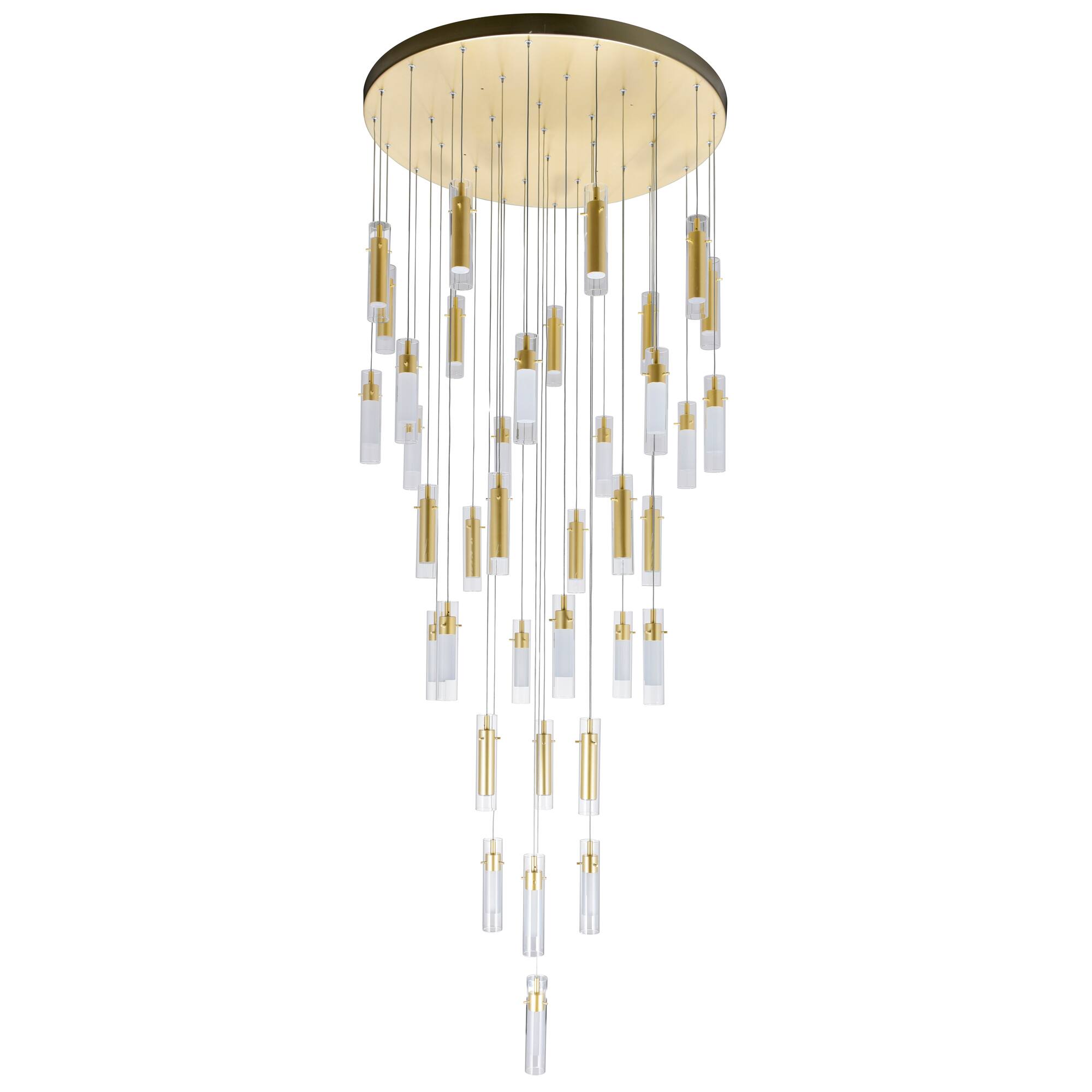 Alt View 1. CWI Lighting - Olinda LED Integrated Satin Gold Chandelier - Satin Gold.