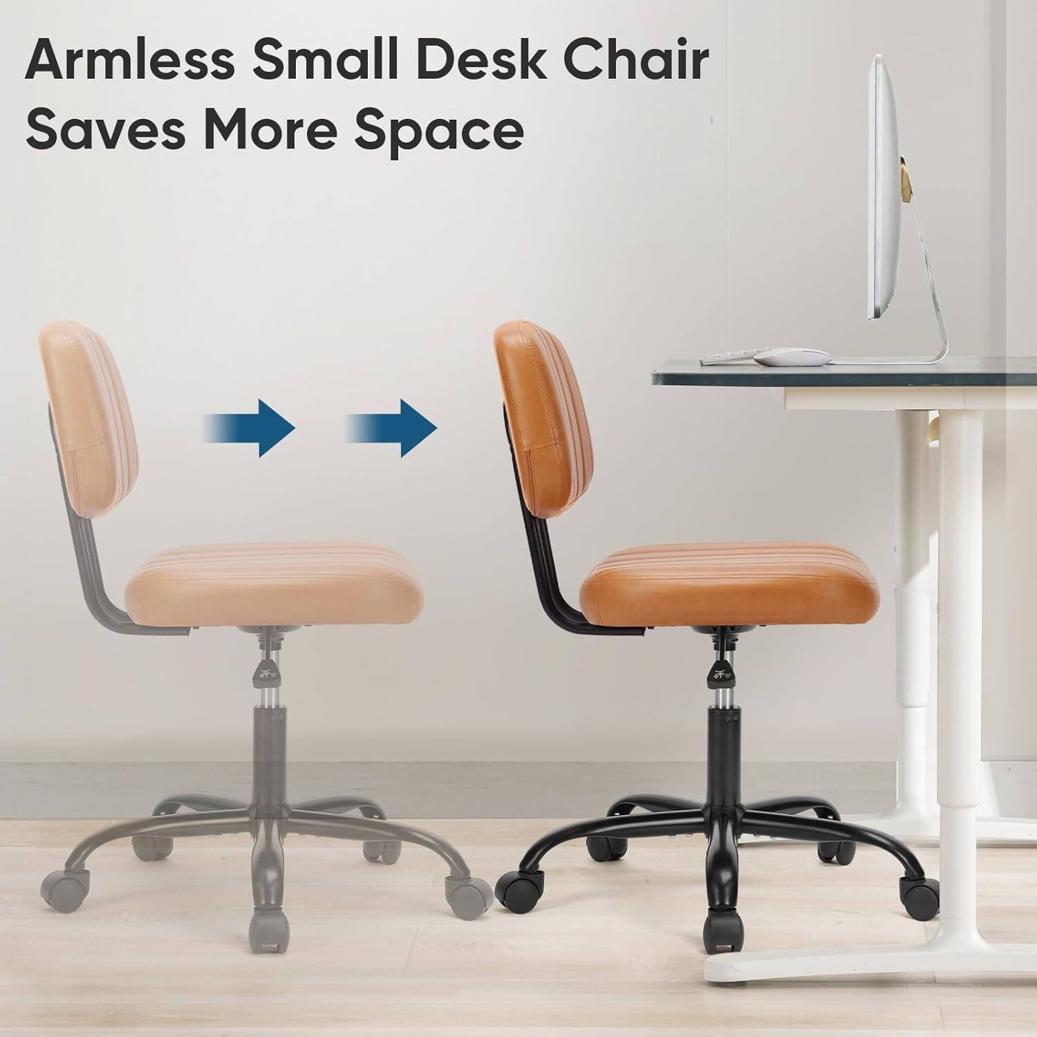 Armless Small Desk Chair Saves More Space
