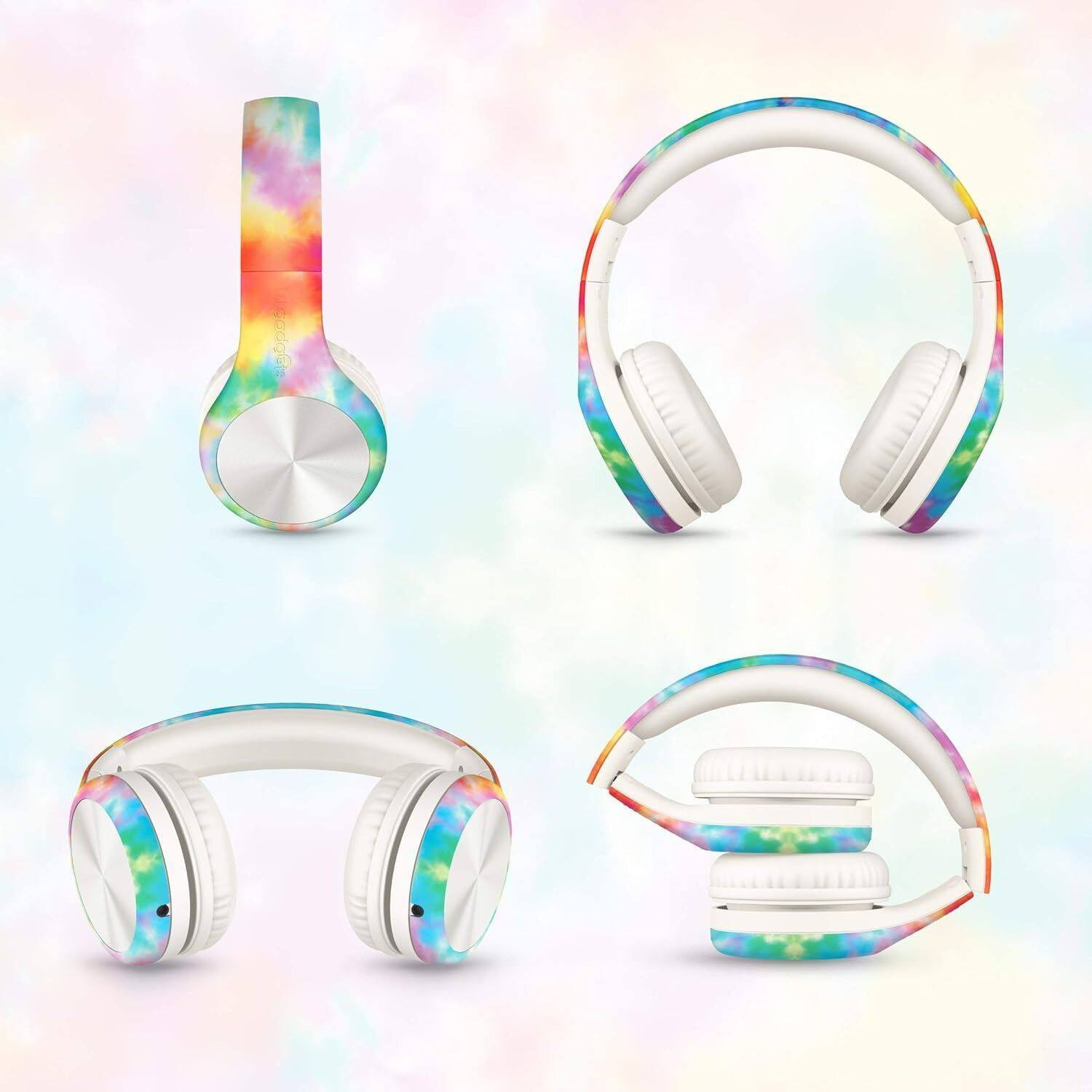 Alt View 1. Cluzine - Foldable Over-Ear Kids Headset - Rainbow.