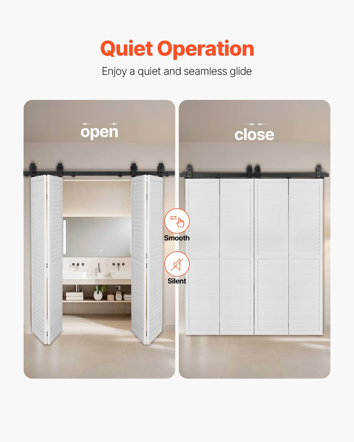 Quiet Operation  
Enjoy a quiet and seamless glide  

open  
close  

Smooth  
Silent