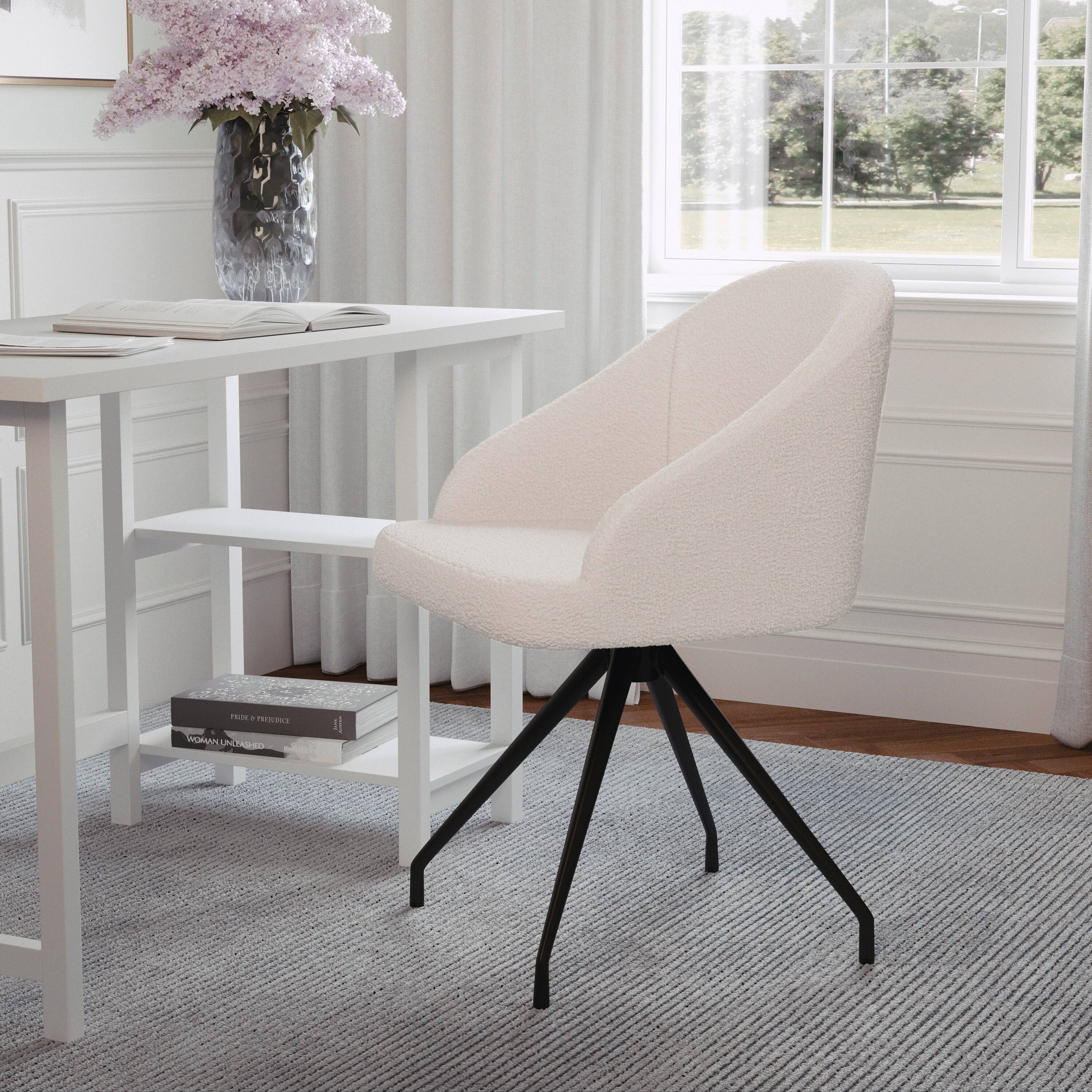 Alt View 14. Martha Stewart - Sora Boucle Upholstered Office Chair - White Boucle/Oil Rubbed Bronze.