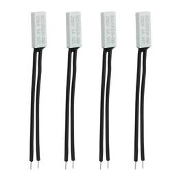 Unique Bargains - 4pcs KSD9700 Thermostat 50C Normally Open N.O Temperature Switch 250V 5A Thermal Protector Plastic - Black