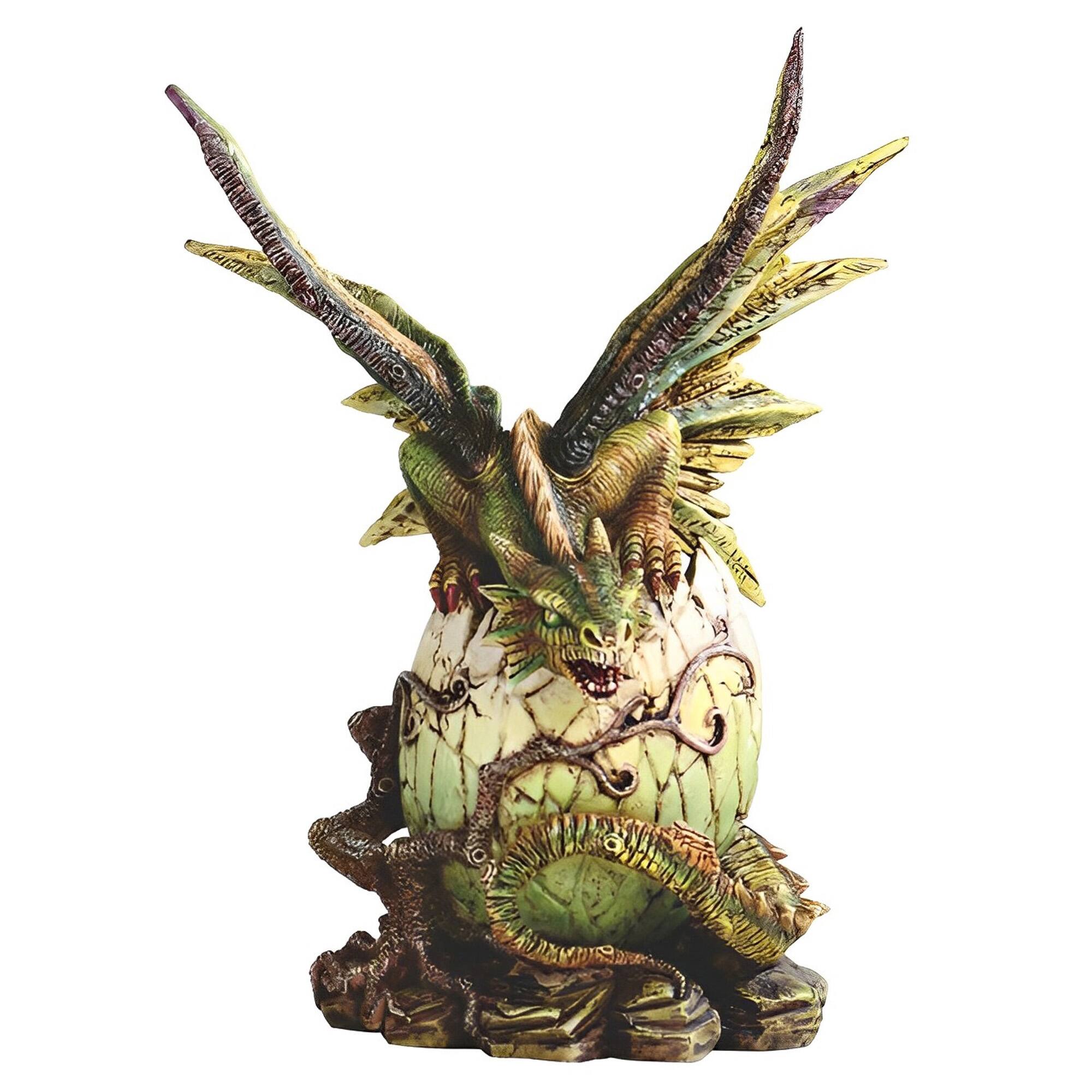 FC Design - 8"H Dragon Hatching Out Of Egg Shell Figurine Statue Office Desk Tabletop Medieval Gaming Home Decor Gift - Multi-Color