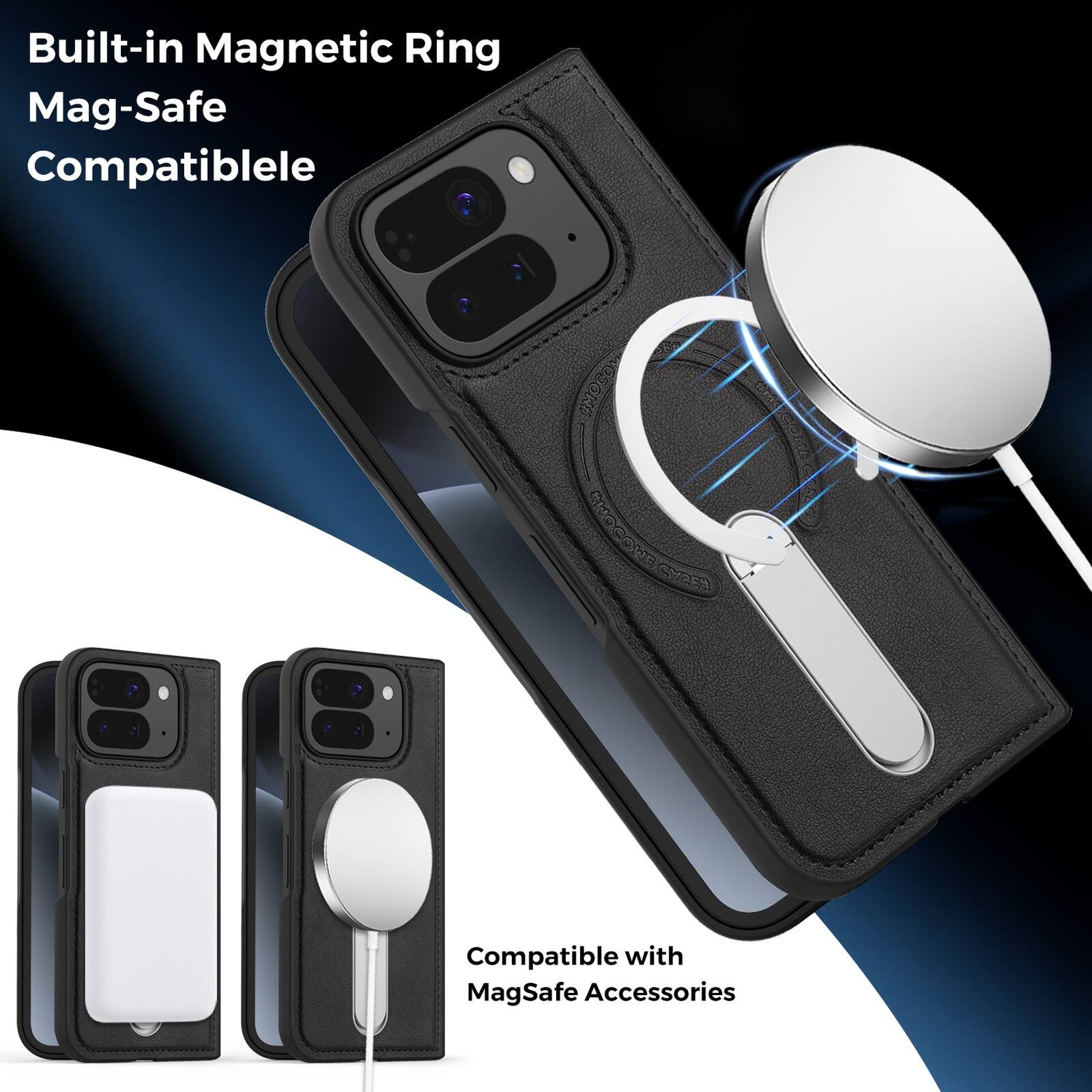 Built-in Magnetic Ring  
Mag-Safe Compatible  
Compatible with MagSafe Accessories