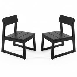 Anysun - 2-Pack HDPE Modernist Design Outdoor Chairs, Recycled Plastic Garden & Patio Chairs - Black