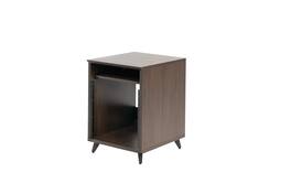 Gator Frameworks - Elite Furniture Series 10U Studio Rack Table, WITH Slide-Out Tray Above Rack Space and Leveling Feet on Base - Dark Walnut Finish