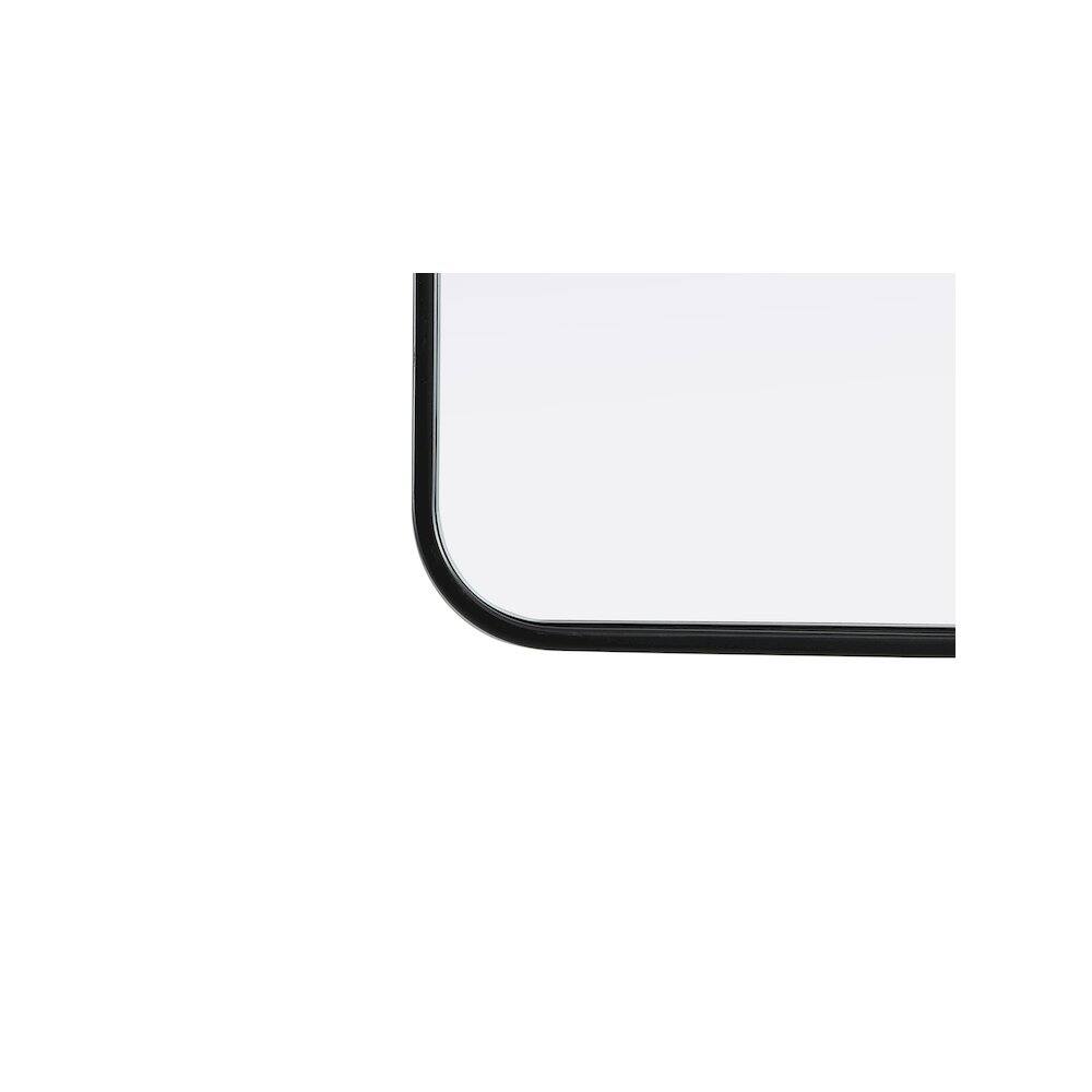 Back. Elegant Decor - Contour Metal Rectangle Mirror 18x60 in Black - Black.