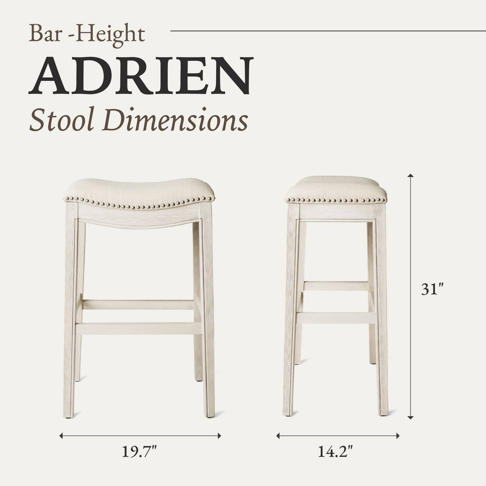 Bar-Height ADRIEN Stool Dimensions 31" 19.7" 14.2"