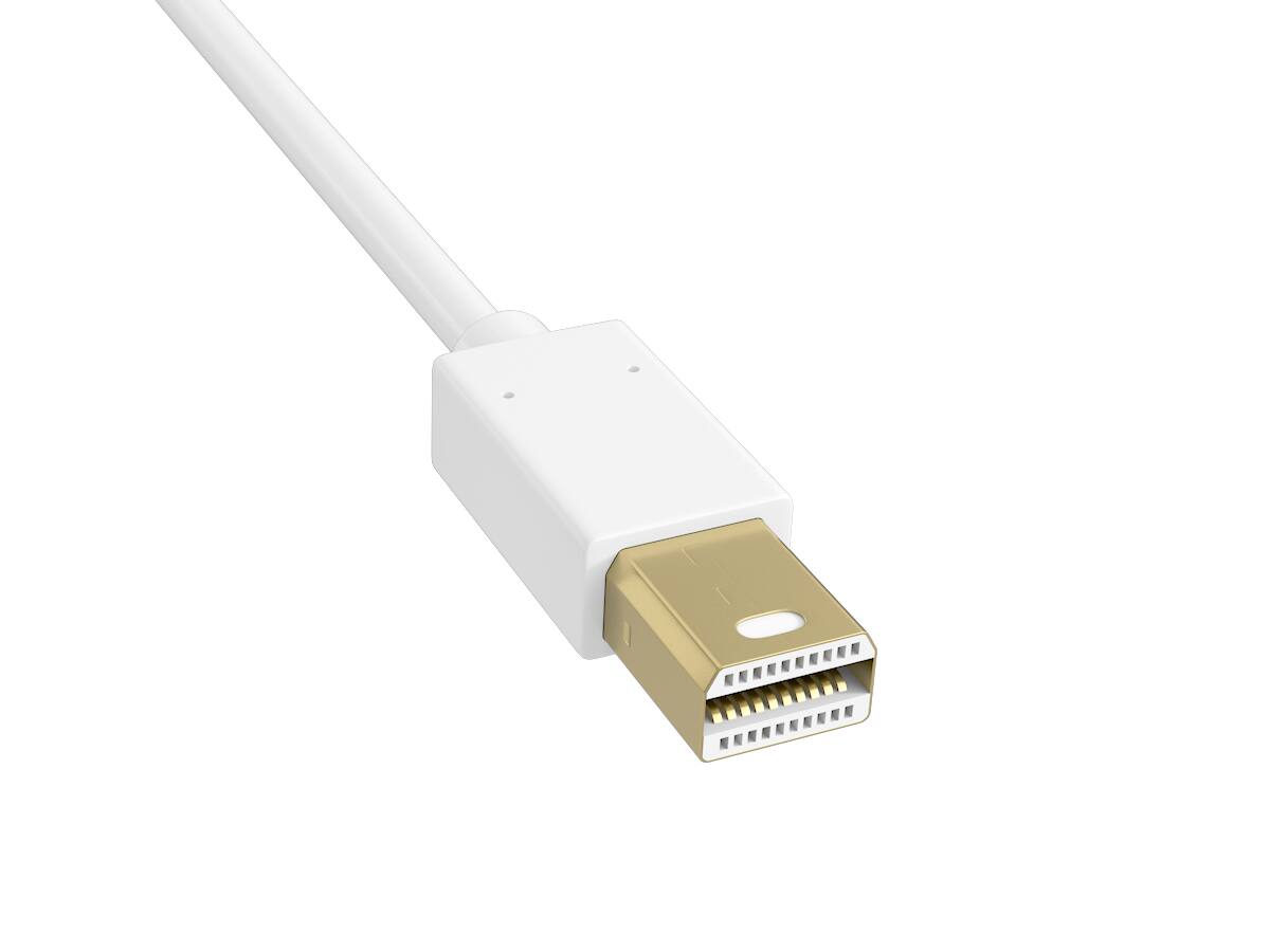 Angle. Cable Leader - Mini DisplayPort to Mini DisplayPort Cable, 4K 60Hz Male to Male for MacBook, Surface, Mini DP Monitor - White.