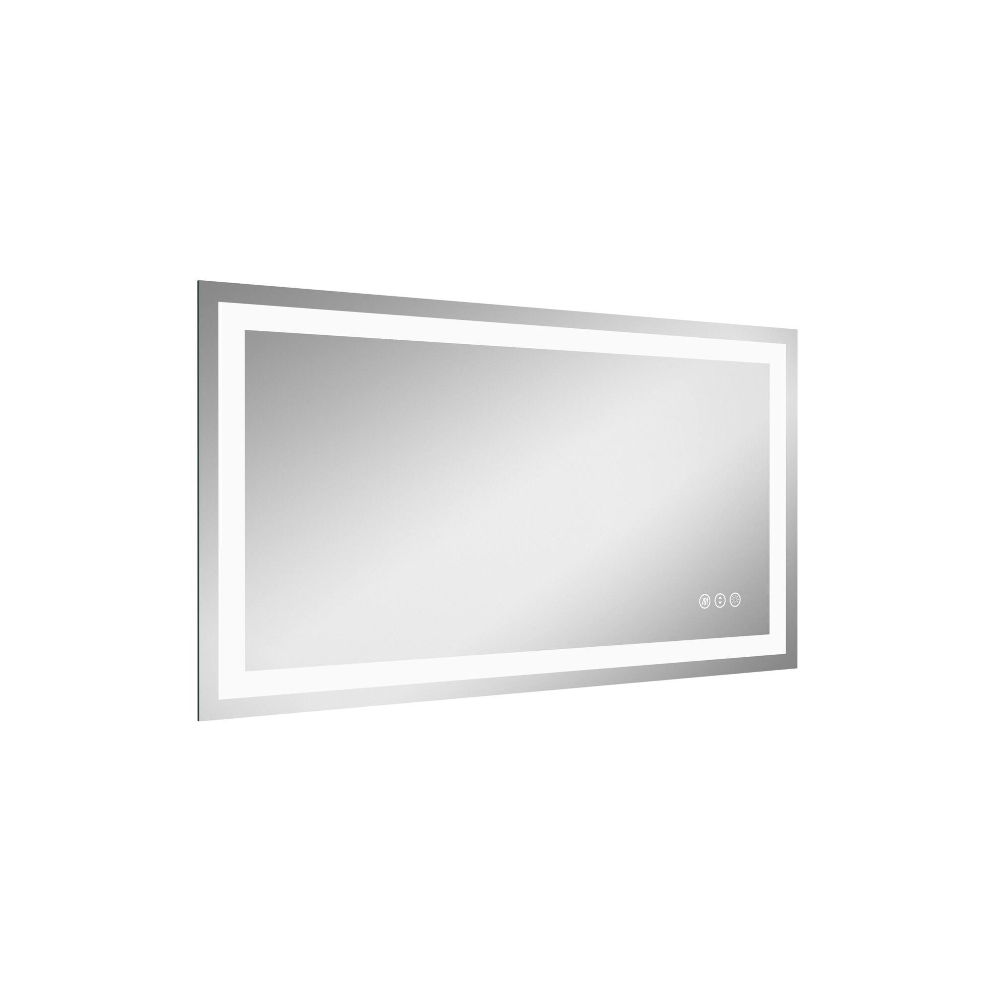 Alt View 1. Boyel Living - 30 in W x 55 in L Rectangular Frameless Wall Bathroom Vanity Mirror with Front and Backlit and Anti Fog.