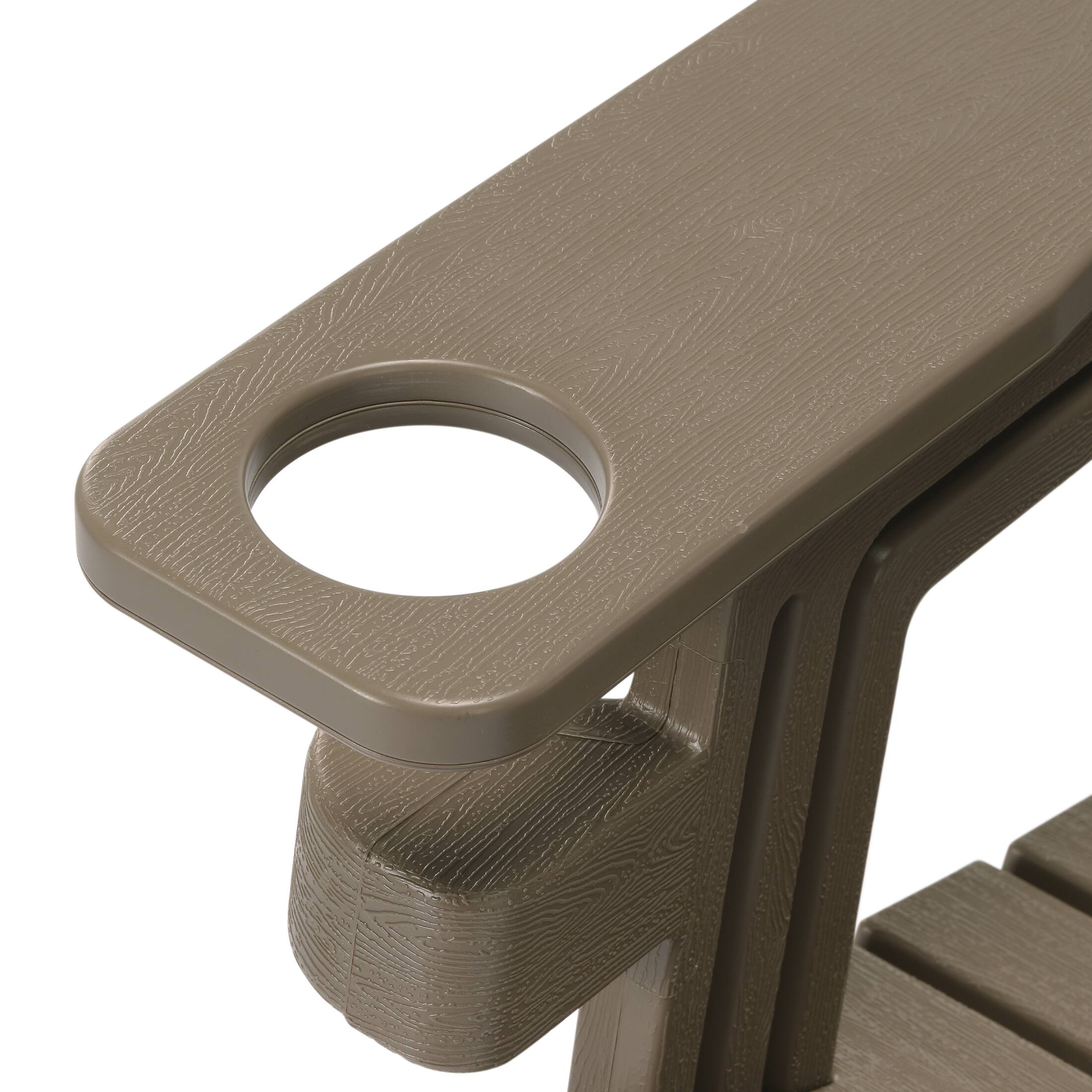 Alt View 6. WestinTrends - WestinTrends Azura Tool-Free Assembly Outdoor Patio HDPE Plastic Adirondack Chair with Cup Holder - Weathered Wood.