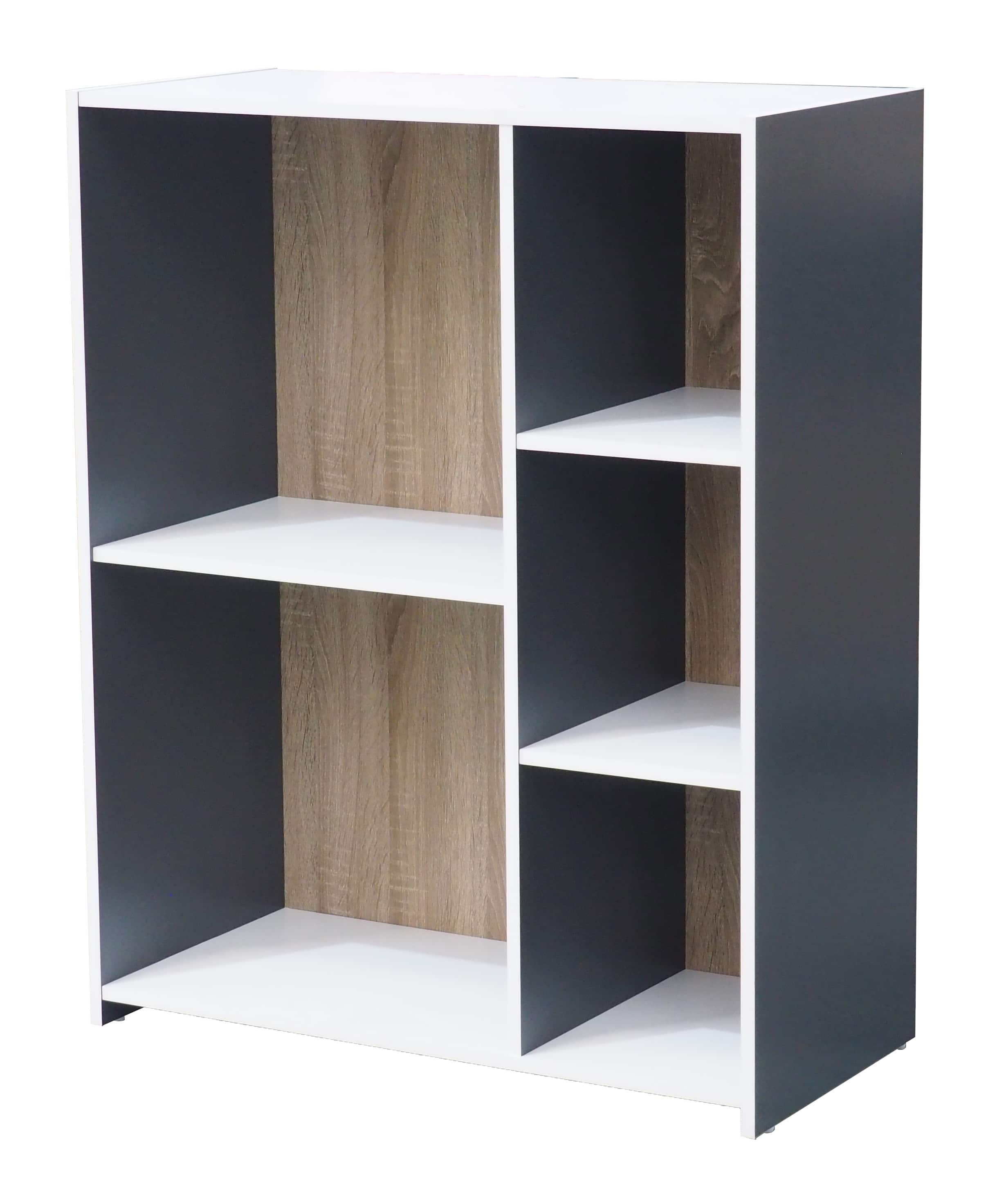 Kings Brand Furniture - Moreno 5 - Cube Wood Open Shelf Organizer Storage Bookcase, /White - Gray price history on PriceWatchPro
