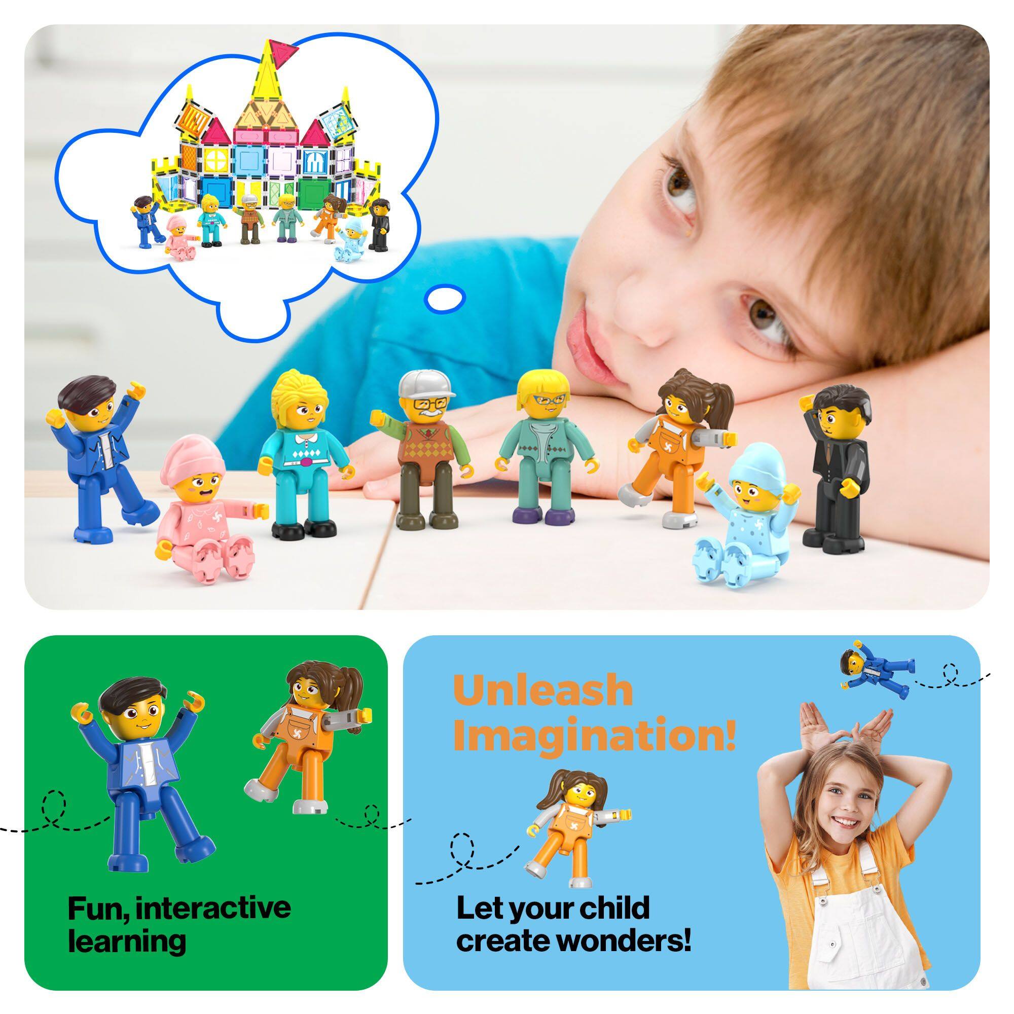 Fun, interactive learning. Unleash Imagination! Let your child create wonders!