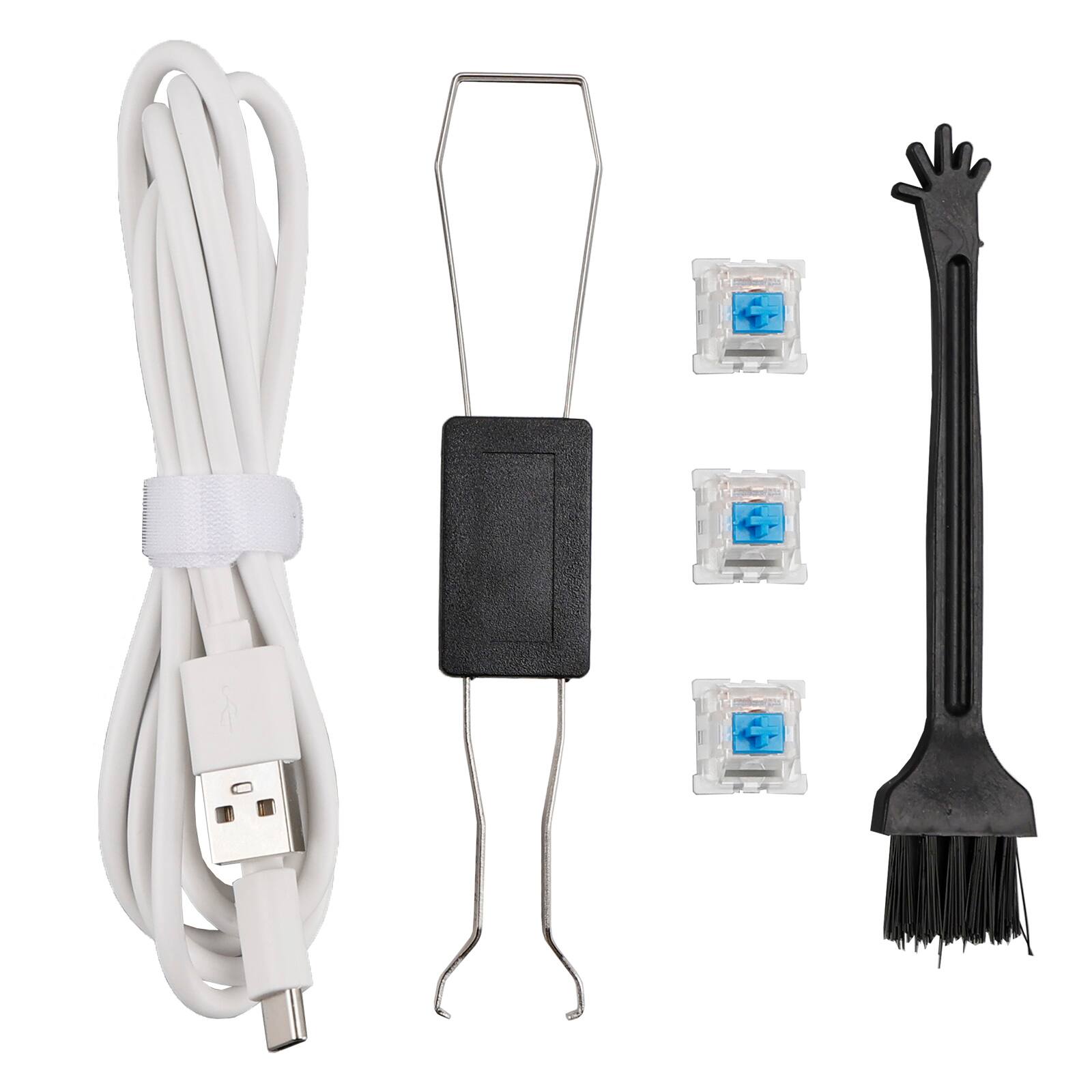 Alt View 10. Topteng - 98-Key Tri-Mode Mechanical Keyboard with Display Knob - Hot-Swappable RGB Backlit, 6000mAh Battery, for PC/Mac - White.