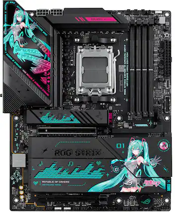 ASUS - ROG STRIX X870E-H (Socket AM5) AMD X870E ATX DDR5 Wi-Fi 7 Motherboard - HATSUNE MIKU EDITION