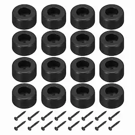 Unique Bargains - Rubber Speaker Isolation Feet, 1.5"x0.75" Anti-Vibration Pad with Screws for Electronic Speaker 16pcs - Black
