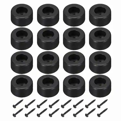 Front. Unique Bargains - Rubber Speaker Isolation Feet, 1.5"x0.75" Anti-Vibration Pad with Screws for Electronic Speaker 16pcs - Black.