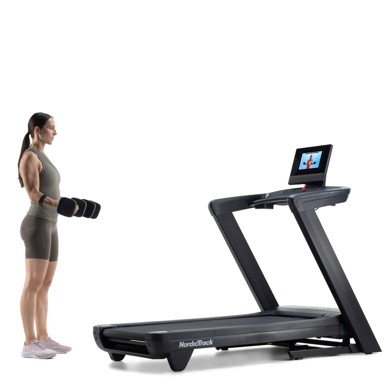 Alt View 9. NordicTrack - NordicTrack Commercial 1250 Treadmill with 10" Tilting Touchscreen - Black.