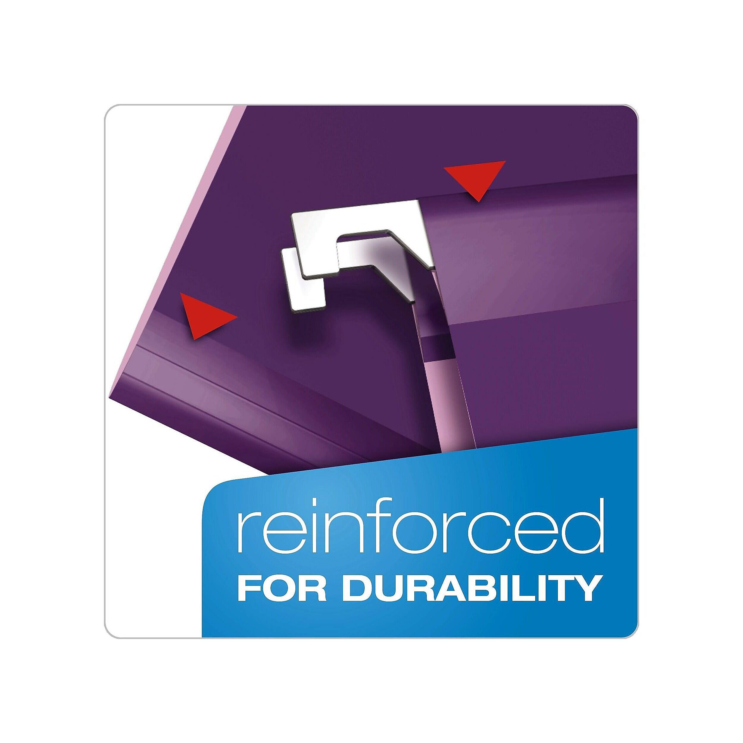 Pendaflex Reinforced Hanging File Folders, 1/5 Tab, Letter Size, 25/Box ...