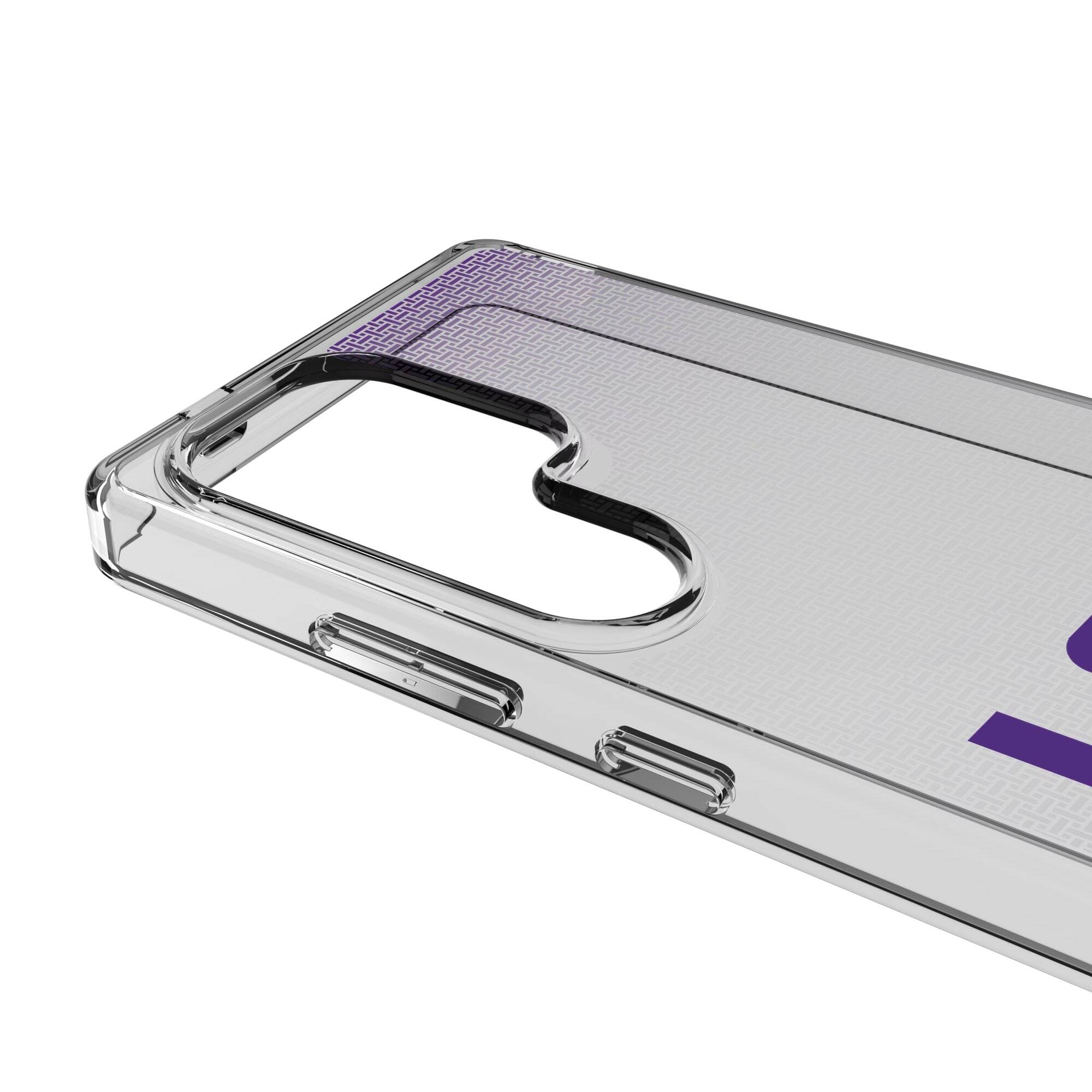 Alt View 2. Keyscaper - LSU Tigers Linen Logo Galaxy Clear Case - S22 - Multicolor.