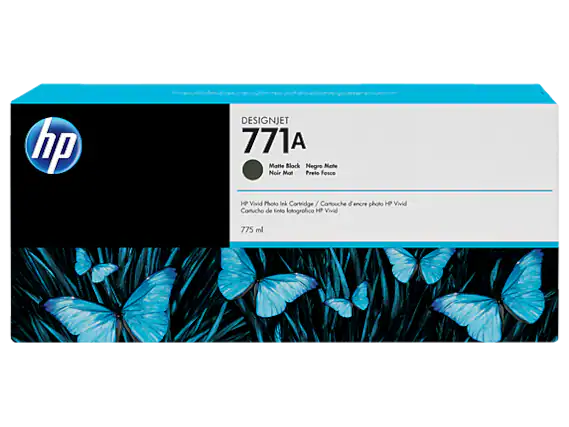 hp DESIGNJET 771A A Matte Black Negro Mate Noir Mat Proto Fosco HP Vivid Photo Ink Cartridge / Canouche d'encre photo HP Vivid Canucho de tinta fotográfica HP Vivid 775 ml
