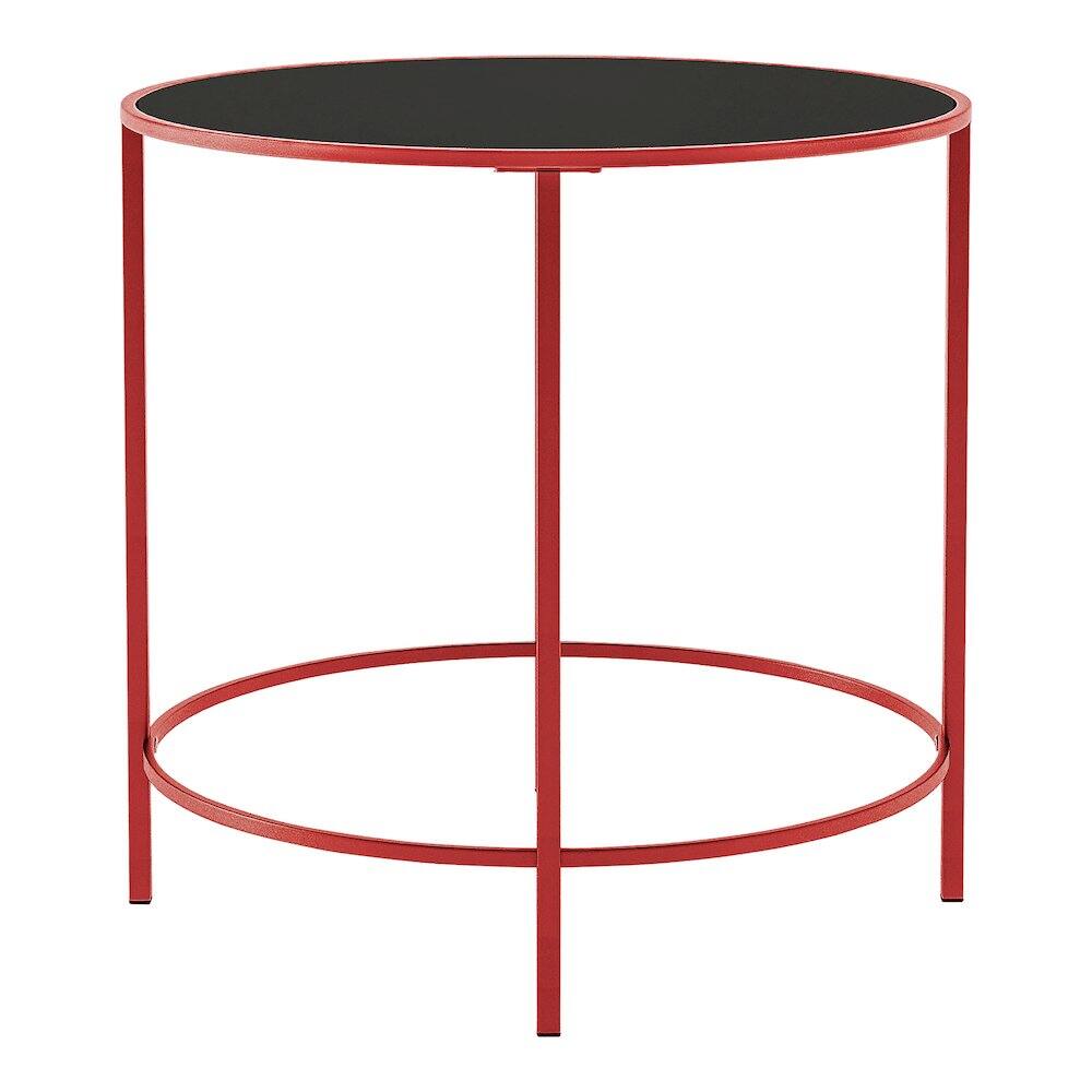 Alt View 3. Furniture of America - Keefer Contemporary Glass Top Side Table - Red.
