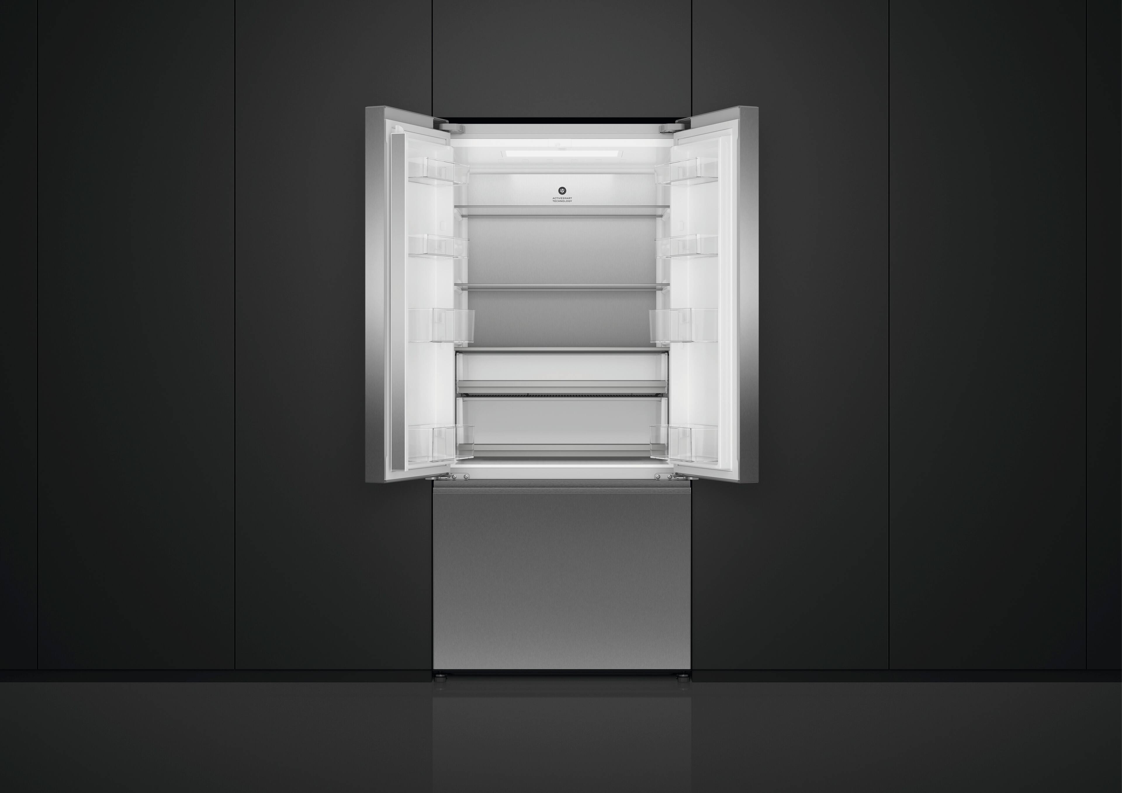 Alt View 14. Fisher & Paykel - 18 cu. Ft. French Door Refrigerator - Stainless Steel.