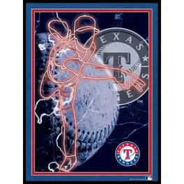 Fan Creations - Texas Rangers 12'' x 16'' Framed Neon Player Print - Black