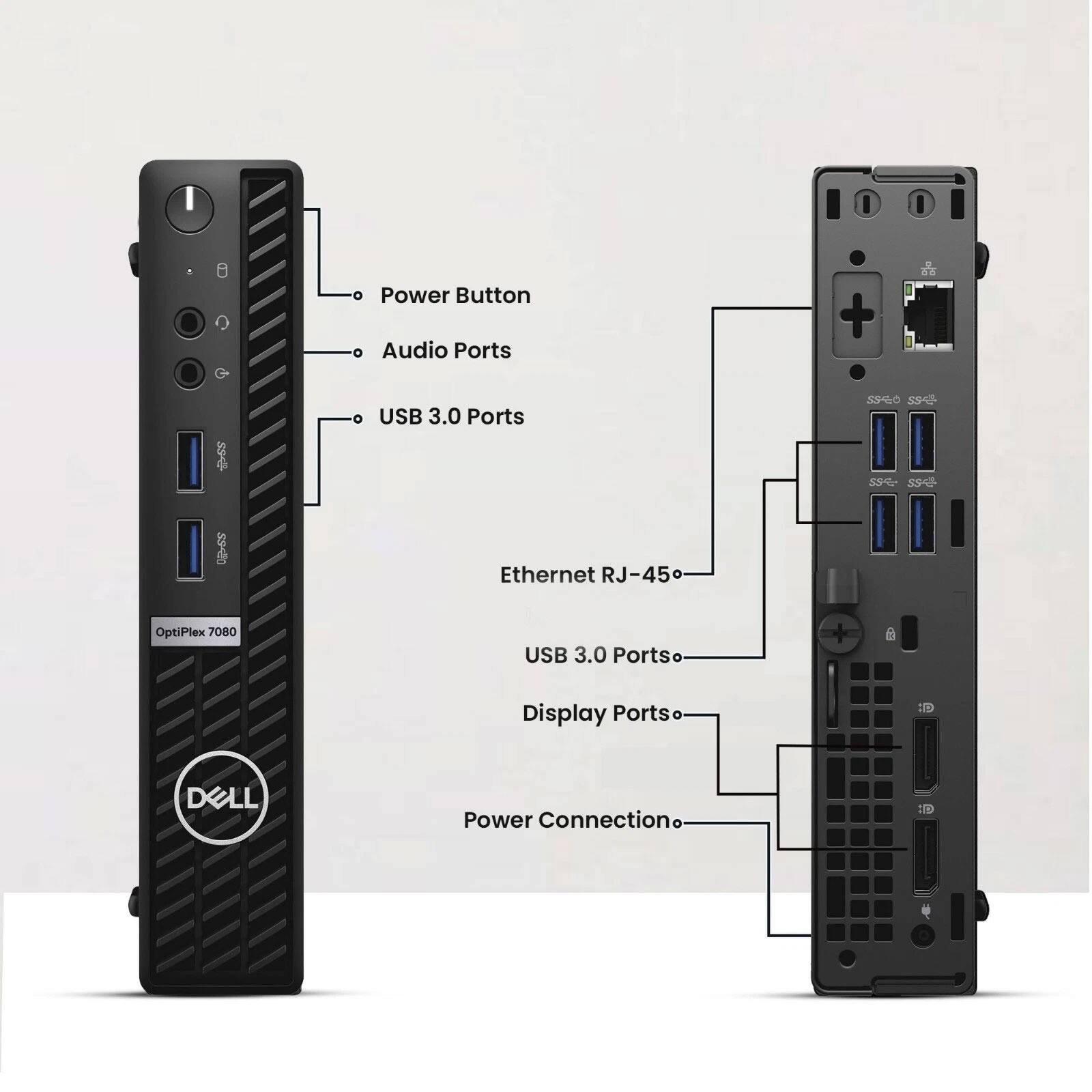 Power Button  
Audio Ports  
USB 3.0 Ports  
Ethernet RJ-45  
USB 3.0 Ports  
Display Ports  
Power Connection