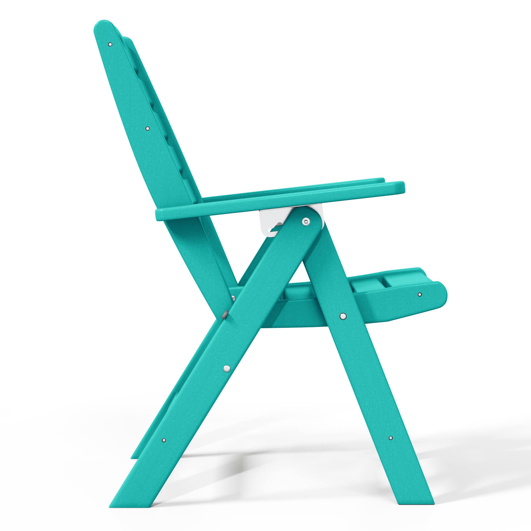 Back. WestinTrends - WestinTrends Azura HDPE Adjustable Highback Folding Outdoor Patio Dining Chairs Set of 2 - Turquoise.