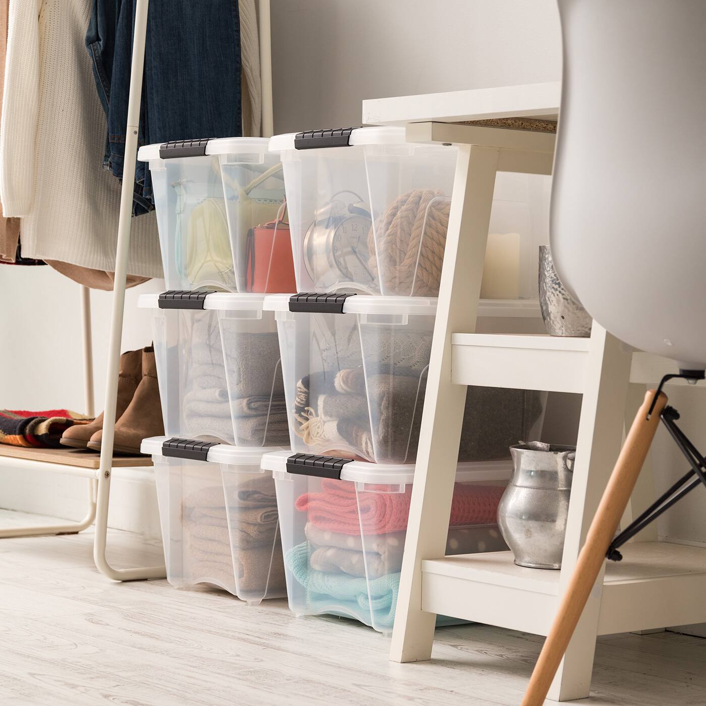 Alt View 5. IRIS USA - IRIS USA 19qt Plastic Storage Bin with Lid and Secure Latching Buckles.