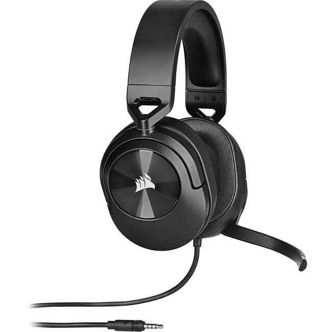Front. CORSAIR - Corsair HS55 STEREO Wired Gaming Headset - Carbon - Stereo - Mini-phone (3.5mm) - Wired - 32 Ohm - 20 Hz to 20 kHz - Unknown.