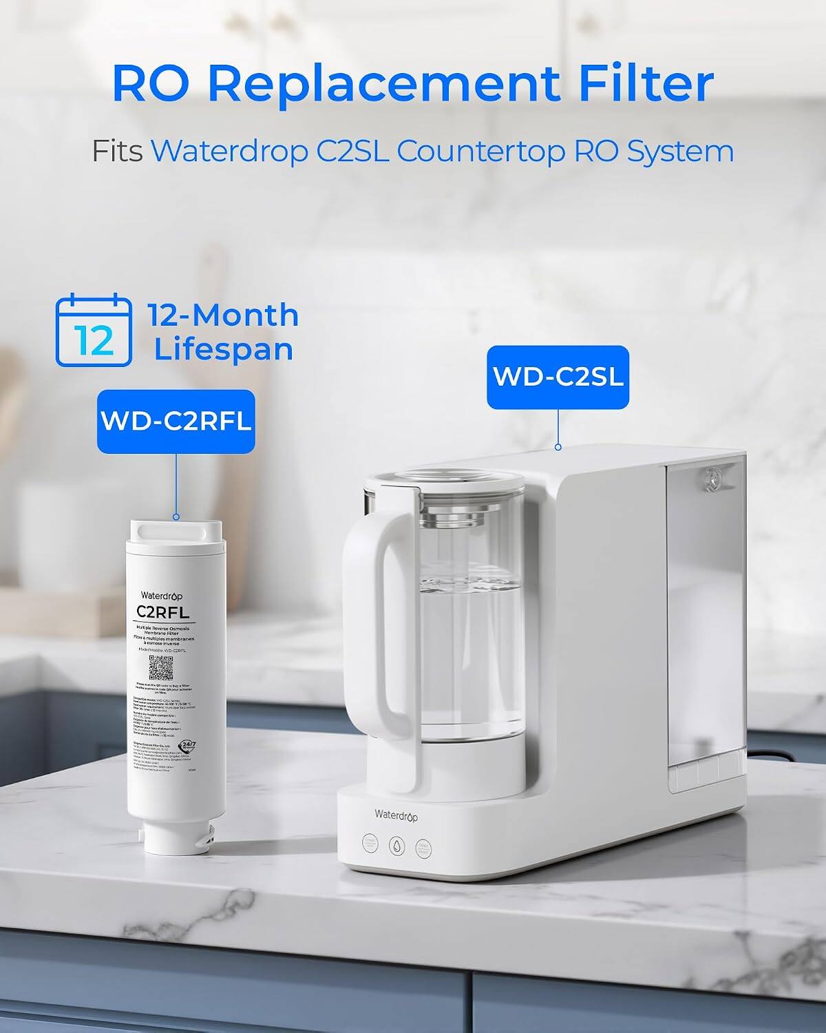 RO Replacement Filter Fits Waterdrop C2SL Countertop RO System

12-Month Lifespan

WD-C2SL

WD-C2RFL

Waterdrop C2RFL