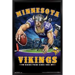 Trends International - Minnesota Vikings 24.25'' x 35.75'' Framed Mascot Endzone Poster - Multicolor