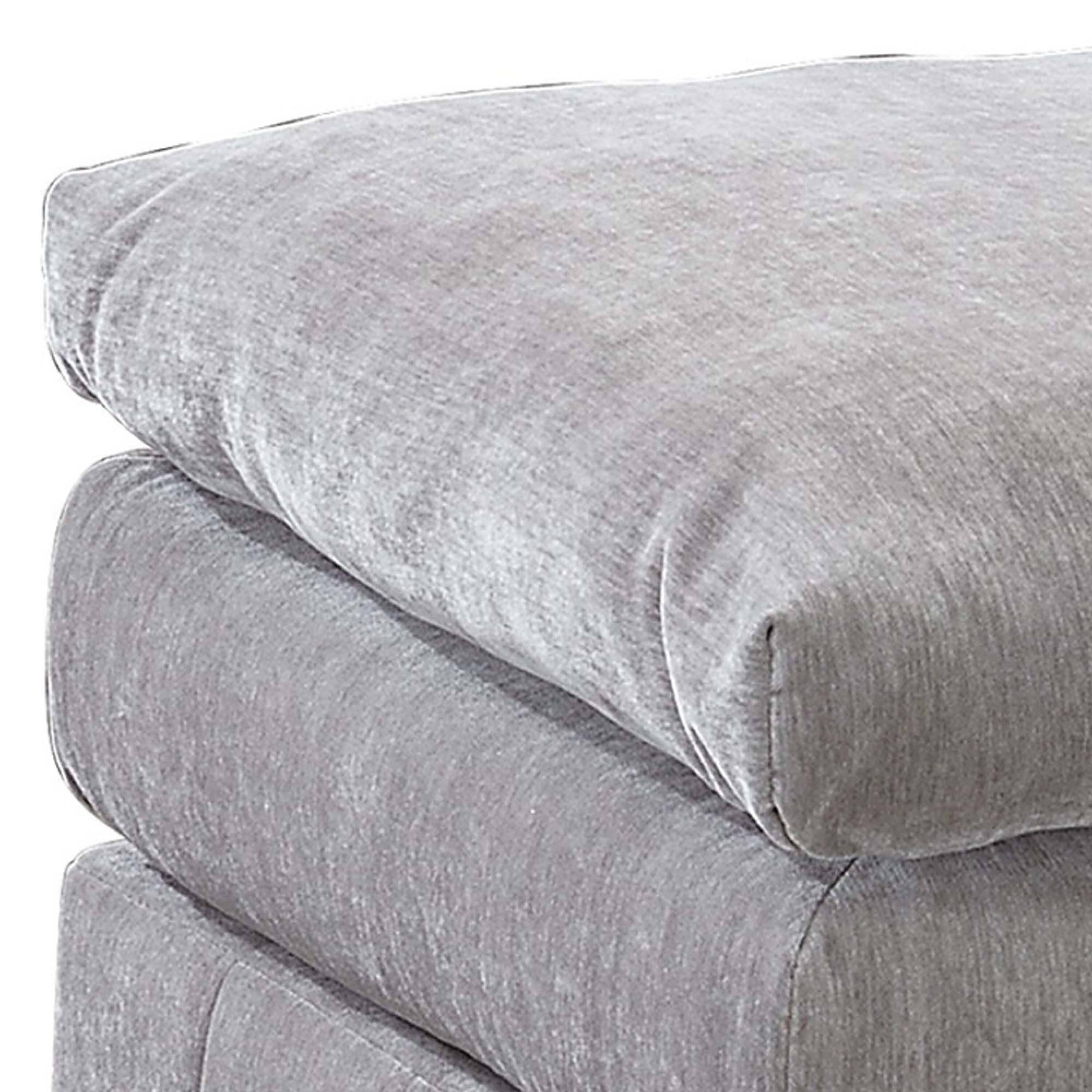 Alt View 1. Manhattan Lane - Luna 33 Inch Modular Ottoman, Three Layer Plush Cushioned Seat, Gray - Light Gray.