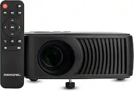 Memorex - PJS100 720P Bluetooth Projector Includes 100" Screen - Black