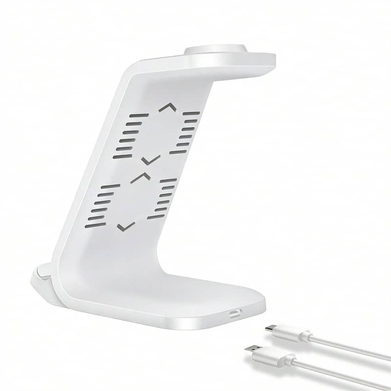 SKRAN - 3 In 1 Fast Wireless Charging Stand-Wireless Charger Compatible With Samsung Galaxy, Galaxy Watch Ultra 8, Galaxy Buds - Black