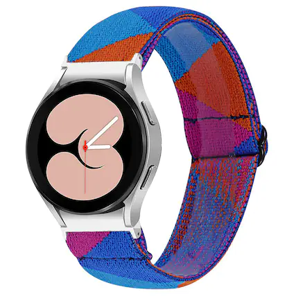 Front. StrapsCo - Nylon Comfort Watch Band Strap For Samsung Galaxy Watch 7 - 80s Geometric.