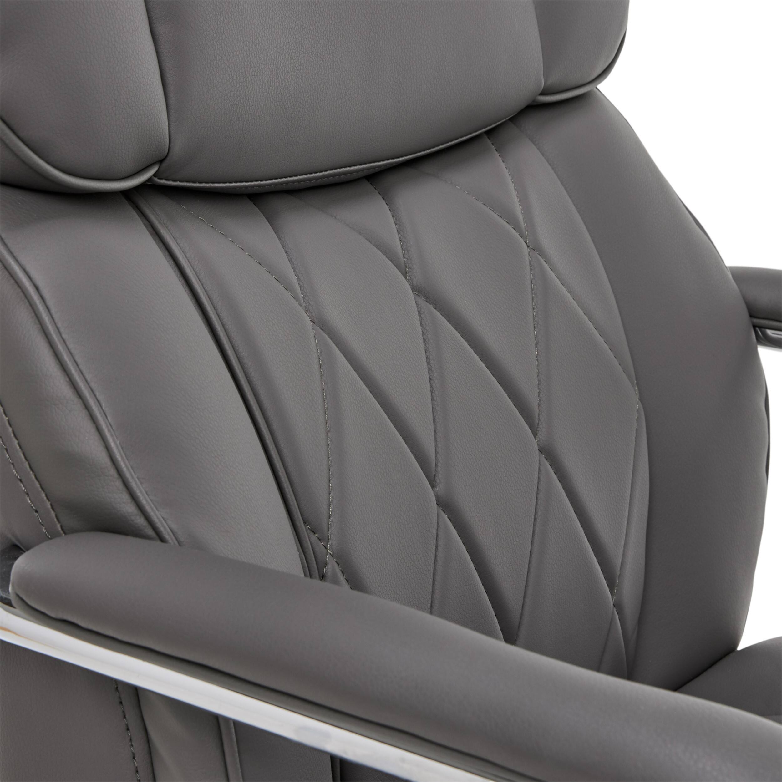 Alt View 12. La-Z-Boy - Comfort and Beauty Sutherland Diamond-Quilted Bonded Office Chair - Moon Rock Gray.