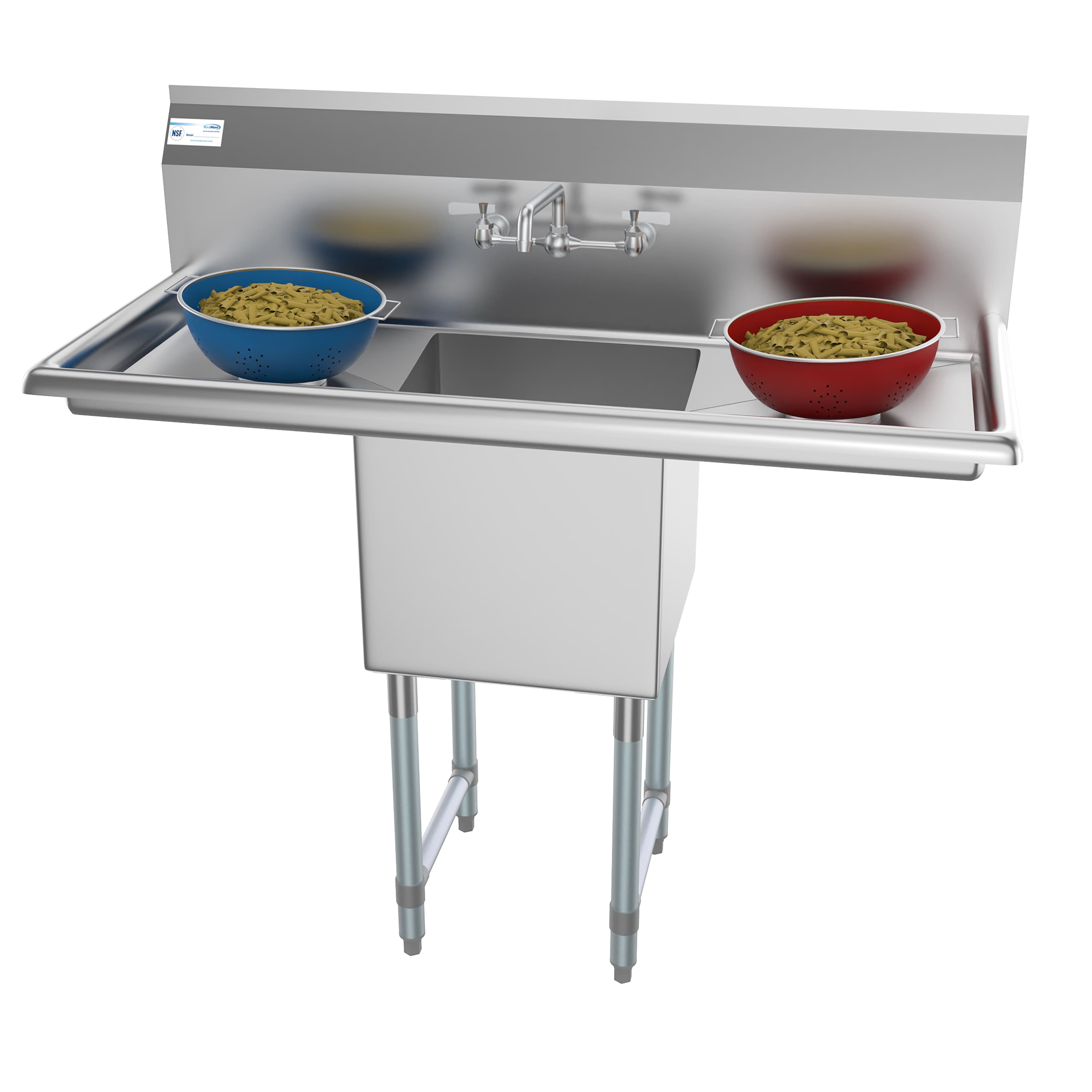 "Koolmore - 45 in. One compartment Sink with Drainboards and Faucet, Bowl Size 15""x 15""x 12"" - Stainless Steel" price history on PriceWatchPro