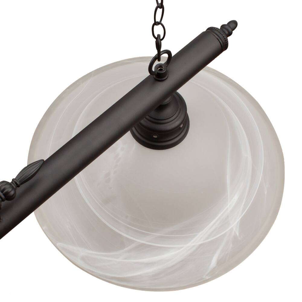 Left. GSE Games & Sports Expert - 50" Metal Billiard Lights with Billiard Balls Decoration for Billiards Room - White Glass - White Glass.