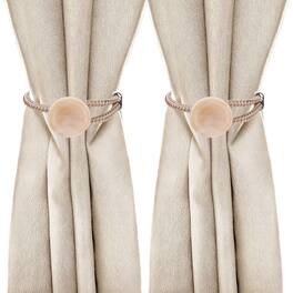 Unique Bargains - Premium 4pcs Rope Curtain Tiebacks with Buckle Decorative Holders for Home Office Thin Sheer Window Curtains - Champagne