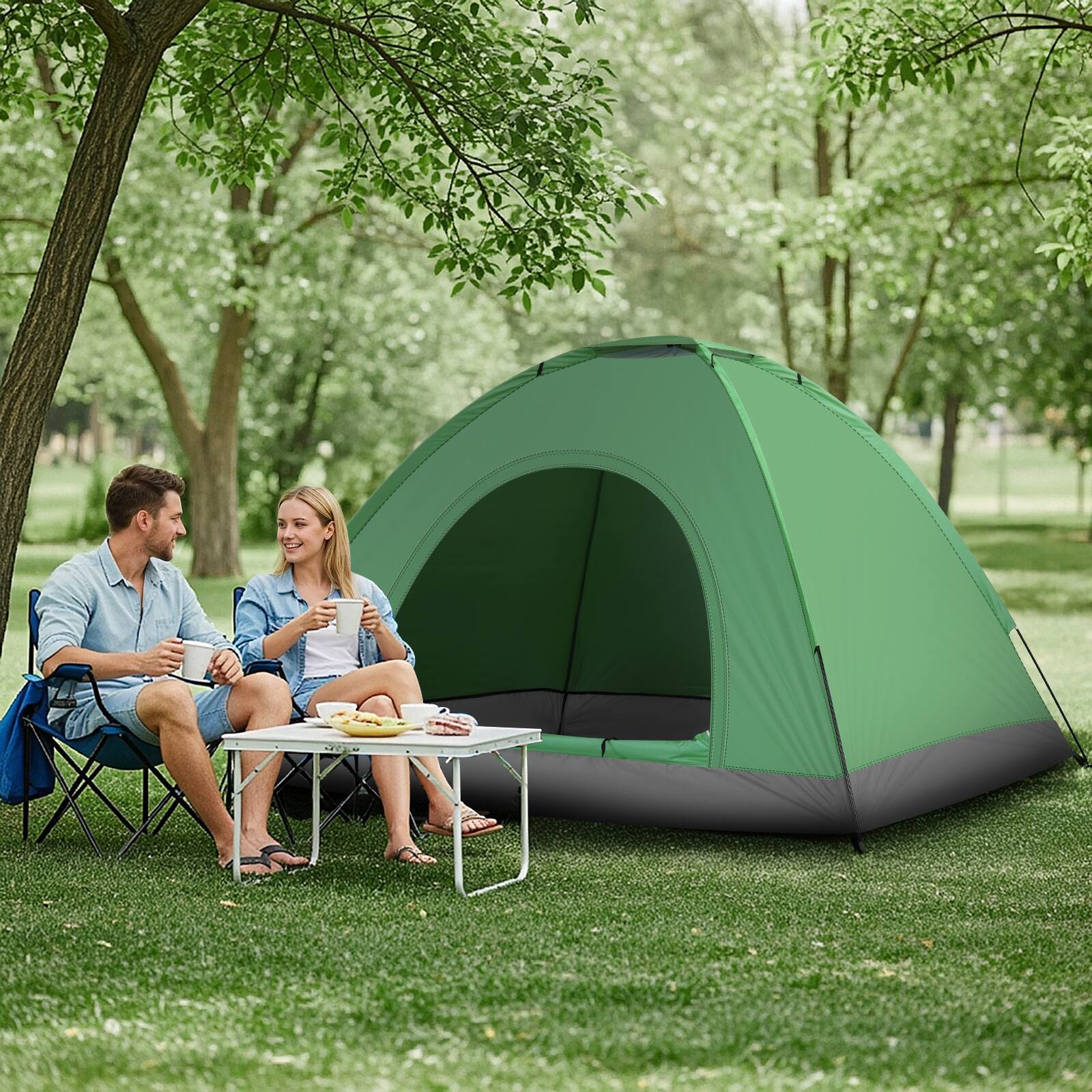Alt View 7. Winado - Camping Tent, Portable Dome Tent 78*53in for 3-4 Person Waterproof for Outdoor Hiking Climbing Camping Backpacking - Green.