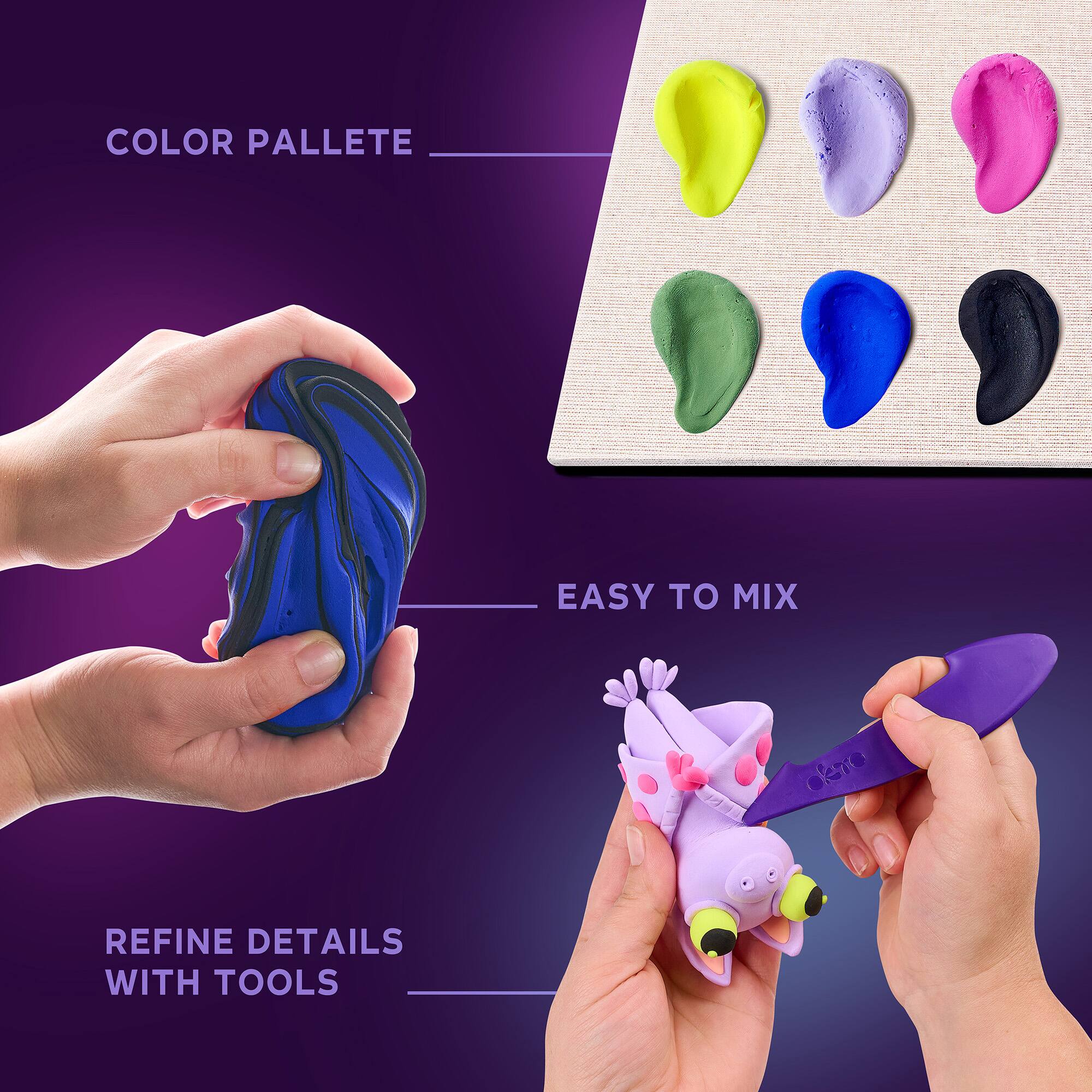 COLOR PALETTE  
EASY TO MIX  
REFINE DETAILS WITH TOOLS