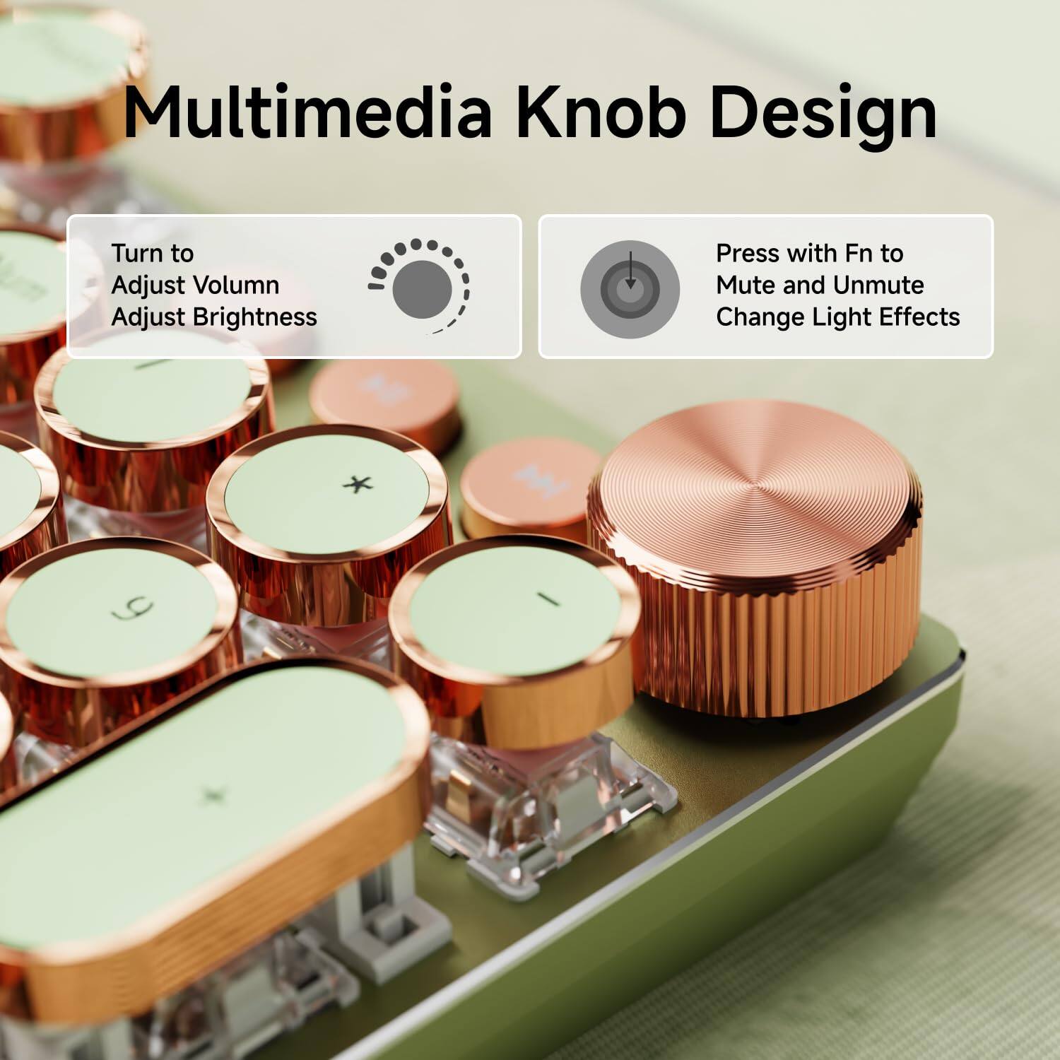 Multimedia Knob Design

- Turn to Adjust Volume
- Adjust Brightness

- Press with Fn to Mute and Unmute
- Change Light Effects