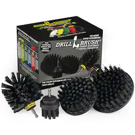 Drillbrush - BBQ Grill Cleaning Ultra Stiff Drill Powered Cleaning Brushes 4 Piece Kit Replaces Wire Brushes for Rust Removal