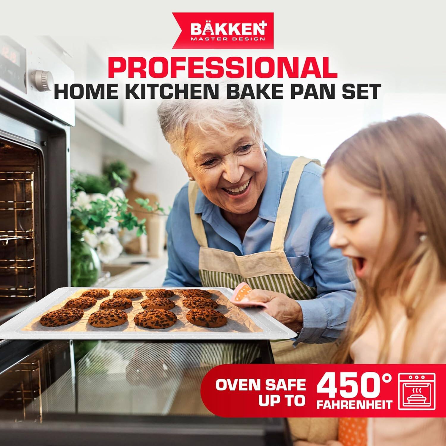 BKKEN MASTER DESIGN PROFESSIONAL HOME KITCHEN BAKE PAN SET OVEN SAFE UP TO 450° Fahrenheit